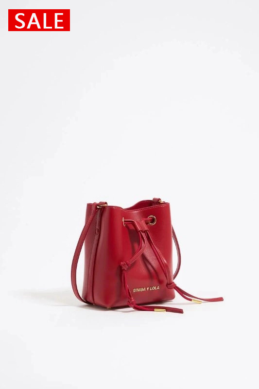 Bolso bucket Chihuahua mini piel rojo